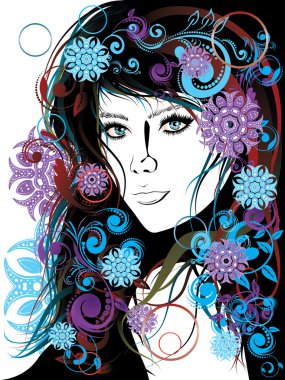 Kış kızla çiçek