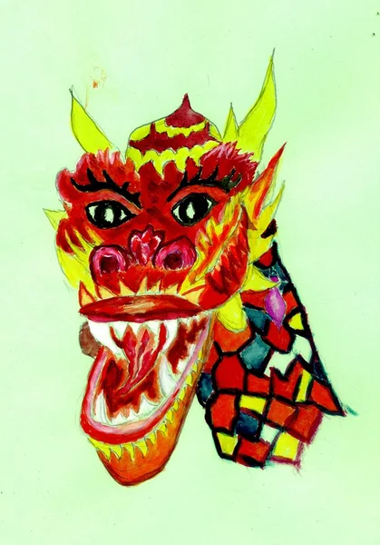 Cabeza de dragón chino — Foto de Stock