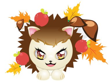 Sevimli sonbahar kirpi