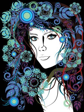 Kış kızla çiçek