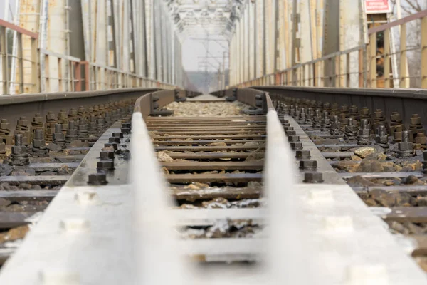 Železniční trať zblízka — Stock fotografie