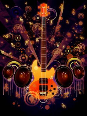 Grunge gitar hoparlörler ile