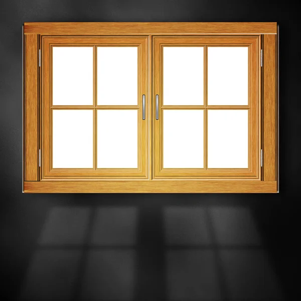 Holzfenster im Zimmer — Stockfoto