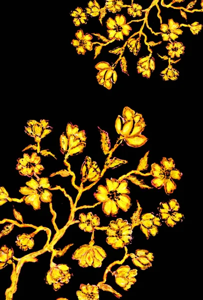 Goldene Sakura-Kunst — Stockfoto
