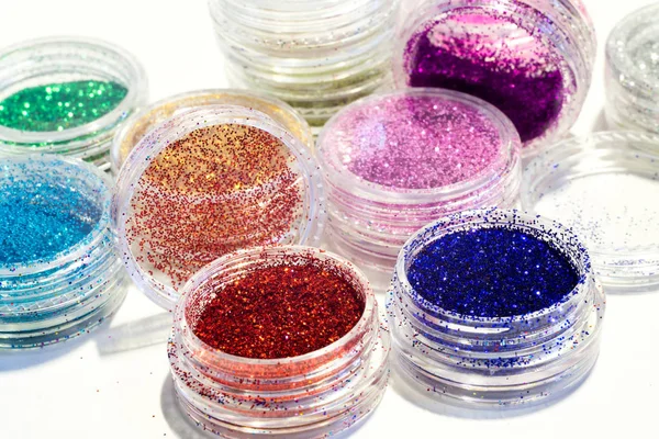 Set von bunten Nagelglitter — Stockfoto