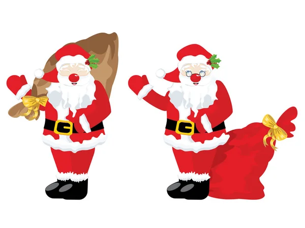 Santa with Sack — Stock Vector