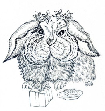 sevimli tavşan çizim