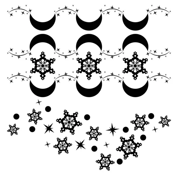 Ornament met sneeuwvlokken — Stockvector