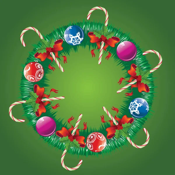 Couronne de Noël décorée — Image vectorielle