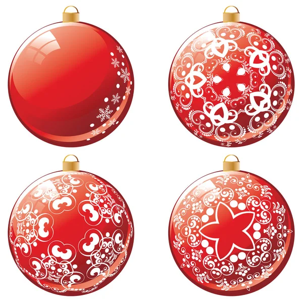赤いクリスマス ボール デザイン — ストックベクタ