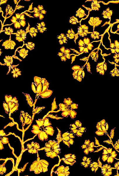 Goldene Sakura-Kunst — Stockfoto