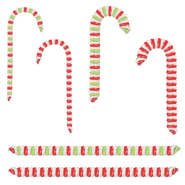 Candy Canes Set — Stock Vector