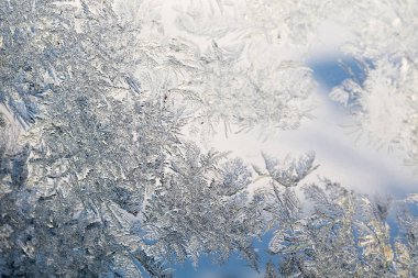 Kış Frost desenleri penceresinde