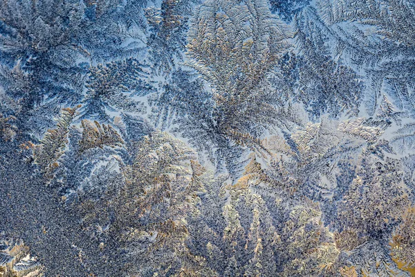 Winter Frost Patterns on Window — Stock Photo, Image