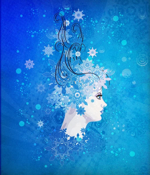 Zima dziewczynka ilustracja — Zdjęcie stockowe
