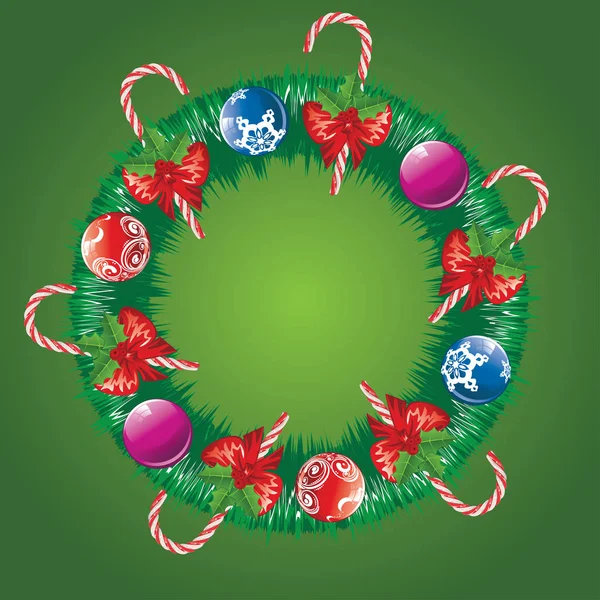 Couronne de Noël décorée — Image vectorielle