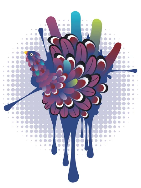 Main Oiseau de Turquie — Image vectorielle