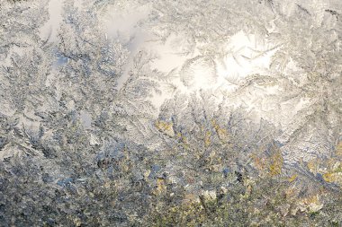Kış Frost desenleri penceresinde