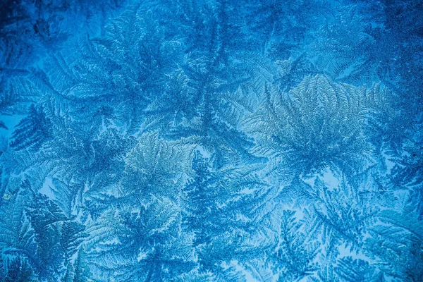 Winter Frost Patterns on Window Retro — Stock Photo, Image