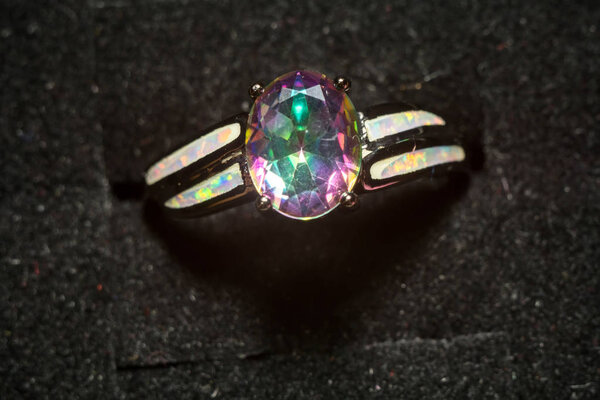Rainbow Topaz Ring