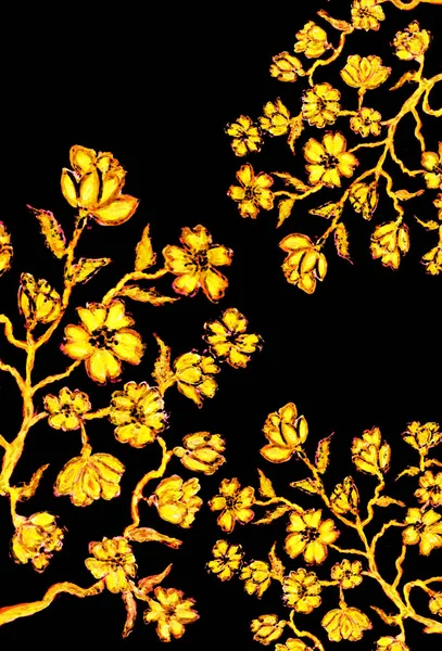 Goldene Sakura-Kunst — Stockfoto