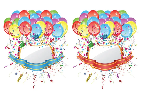 Luftballons mit Fahnen — Stockvektor