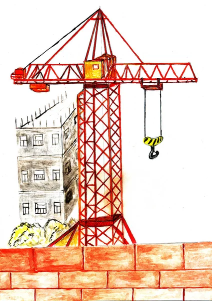 Construction Crane Sketch — Stock Photo, Image