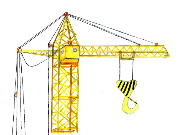 Construction Crane Sketch — Stock Photo, Image