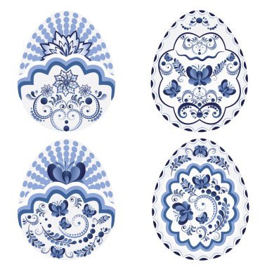 Mavi çiçek Paskalya yumurtaları