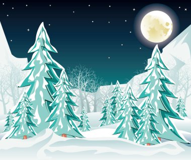 Kış orman manzarası