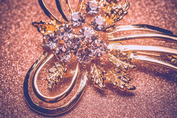 Golden Flower Shaped Brooch — Stock Photo, Image