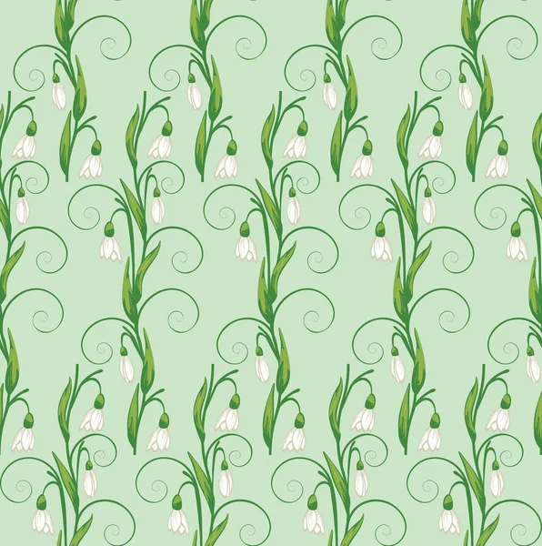 Witte snowdrop bloemen — Stockvector