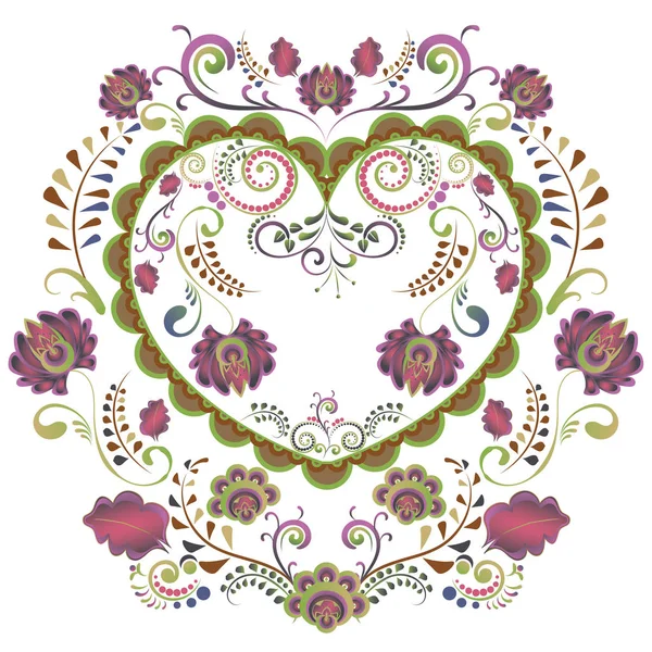 Coração floral colorido —  Vetores de Stock