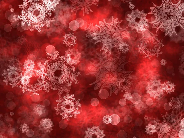 Красный фон со снежинками — стоковое фото