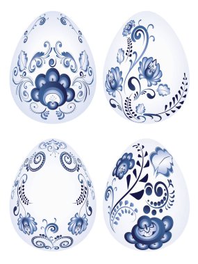 Mavi çiçek Paskalya yumurtaları