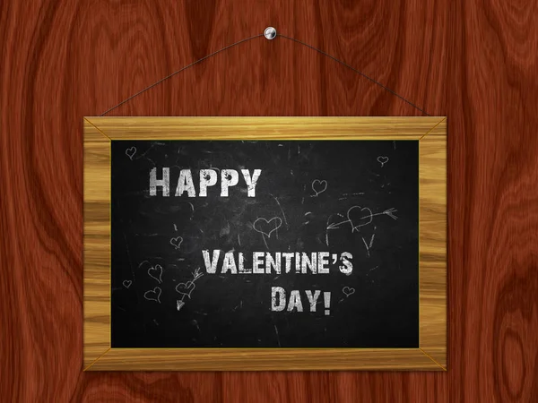 Happy valentine's day phrase on blackboard — Stock Photo, Image