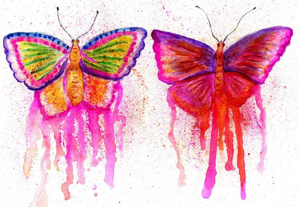 Σχεδιασμός χρωματισμένες πεταλούδες — Φωτογραφία Αρχείου