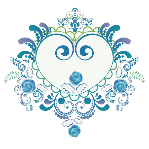 Corazón floral colorido — Vector de stock