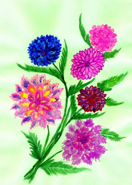 Färgglada blommor Art — Stockfoto