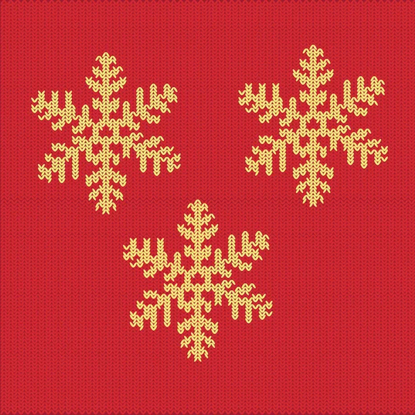 Knitted Snowflake Pattern — Stock Vector
