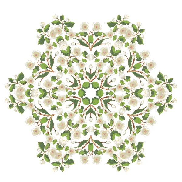Біле цвітіння Орнамент — стоковий вектор