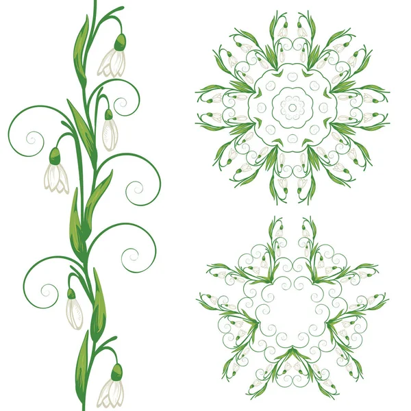 Flores de nieve blanca — Archivo Imágenes Vectoriales