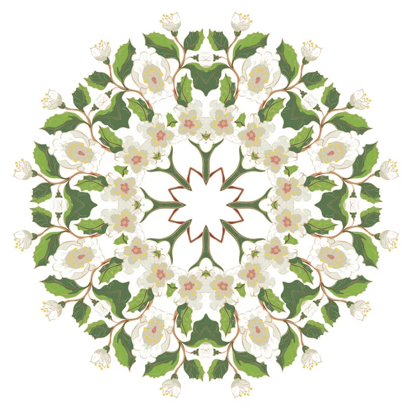 White Blossom Ornament — Stock Vector