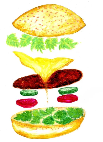 Burger Food Art — Photo