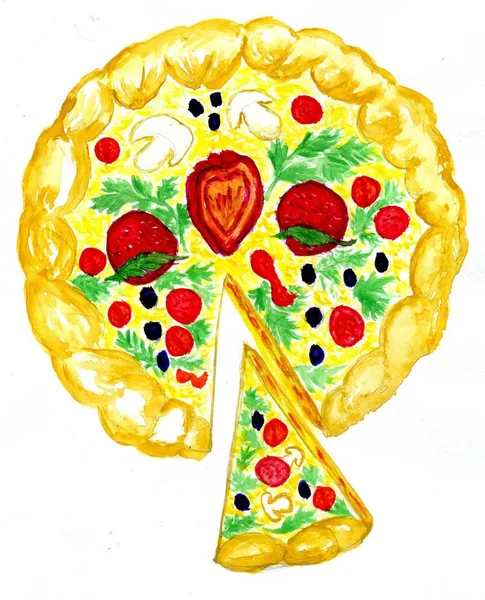 맛 있는 피자 아트 — 스톡 사진