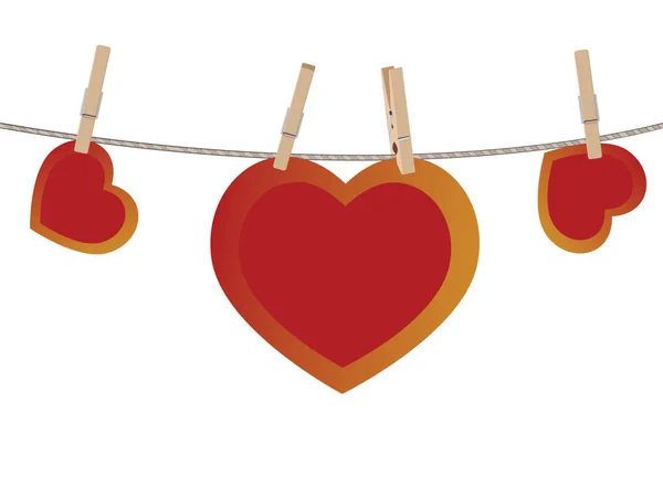 Heart on Rope — Stock Vector