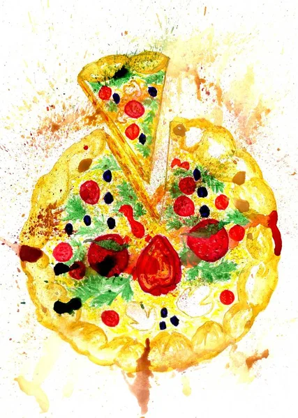 Sztuka smaczne Pizza — Zdjęcie stockowe