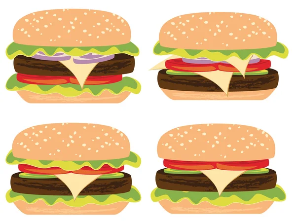 Big gustoso hamburger — Vettoriale Stock