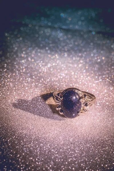 Kék Aventurine gyűrű — Stock Fotó