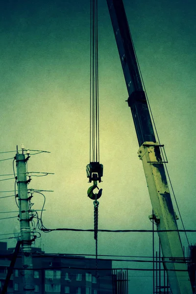 Construction Crane Hook Macro — Stock Photo, Image